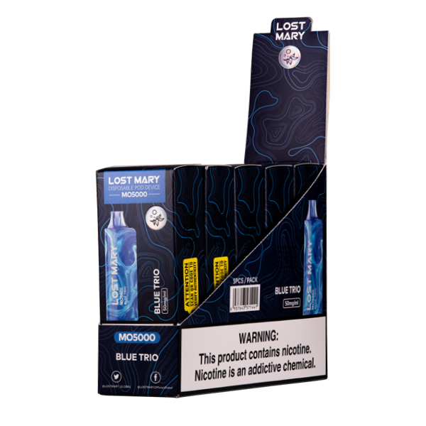 BUY 1 GET 1 FREE Blue Trio Lost Mary MO5000 | Vape Amazon India