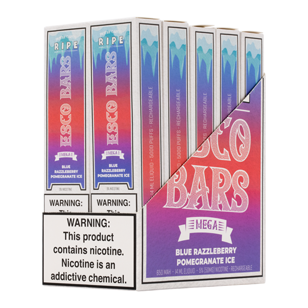 BUY 1 GET 1 FREE Blue Razzleberry Pomegranate Ice Esco Bar MEGA | Vape Amazon India