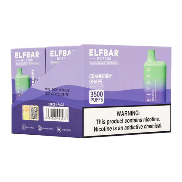BUY 1 GET 1 FREE Cranberry Grape Elf Bar 3500 | Vape Amazon India