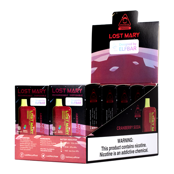 BUY 1 GET 1 FREE Cranberry Soda Lost Mary OS5000 | Vape Amazon India