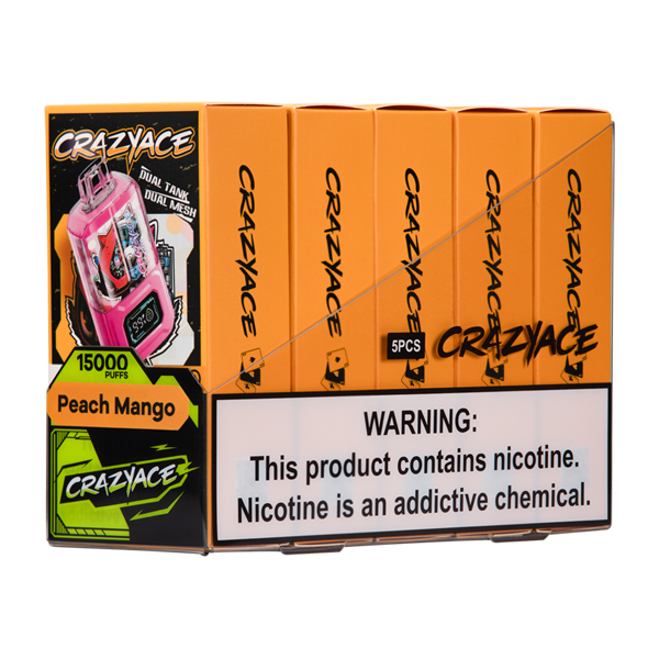 BUY 1 GET 1 FREE Peach Mango Crazy Ace B15000 | Vape Amazon India