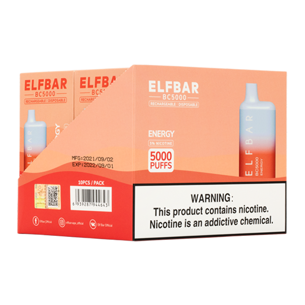 BUY 1 GET 1 FREE Energy Elf Bar 5000 | Vape Amazon India