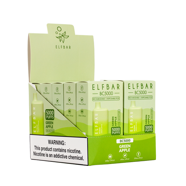 BUY 1 GET 1 FREE Green Apple Elf Bar 5000 | Vape Amazon India