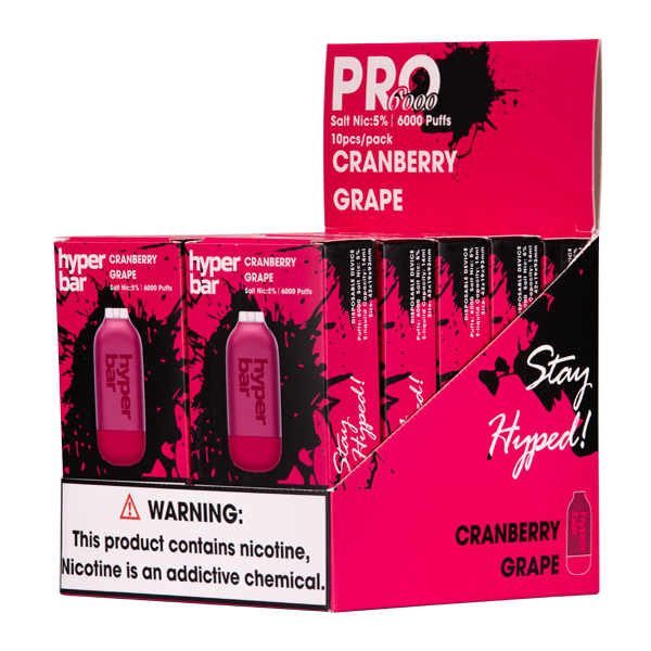 BUY 1 GET 1 FREE Cranberry Grape Hyper Bar Pro 6000 | Vape Amazon India