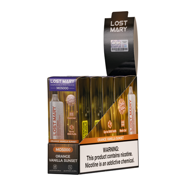 BUY 1 GET 1 FREE Orange Vanilla Sunset Lost Mary MO5000 (Glitter Edition) | Vape Amazon India