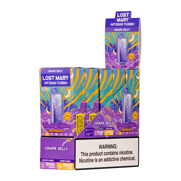 BUY 1 GET 1 FREE Grape Jelly Lost Mary MT15000 Turbo (Monday) | Vape Amazon India
