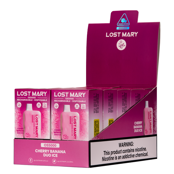 BUY 1 GET 1 FREE Cherry Banana Duo Ice Lost Mary OS5000 | Vape Amazon India