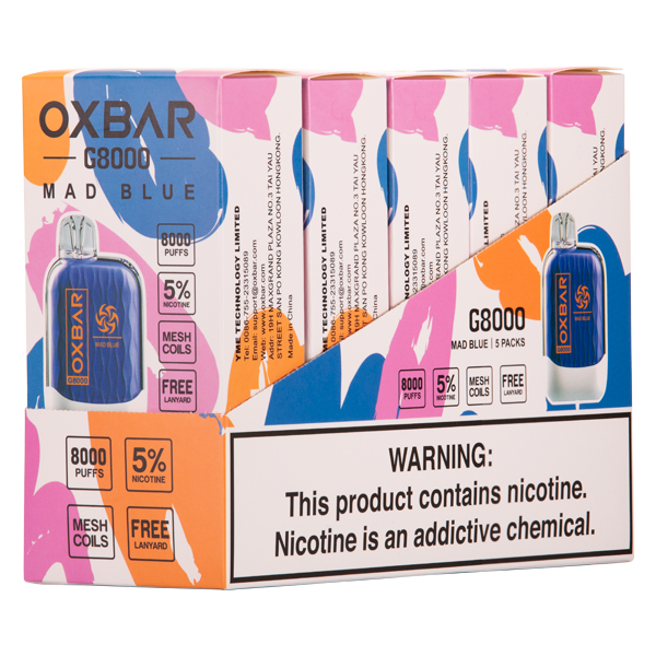BUY 1 GET 1 FREE Mad Blue Oxbar G8000 | Vape Amazon India