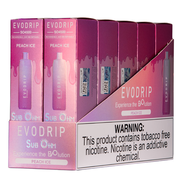 BUY 1 GET 1 FREE Peach Ice EVODRIP SO4500 | Vape Amazon India