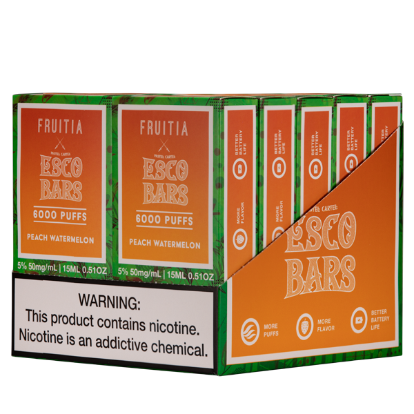 BUY 1 GET 1 FREE Peach Watermelon Esco Bar 6000 | Vape Amazon India