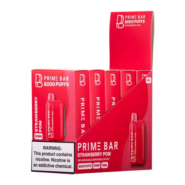 BUY 1 GET 1 FREE Strawberry Pom Prime Bar 8000 | Vape Amazon India