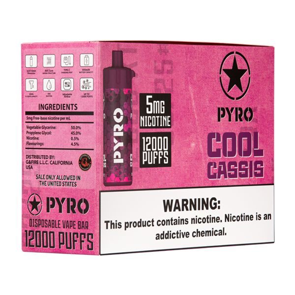 BUY 1 GET 1 FREE Cool Cassis PYRO 12000 | Vape Amazon India