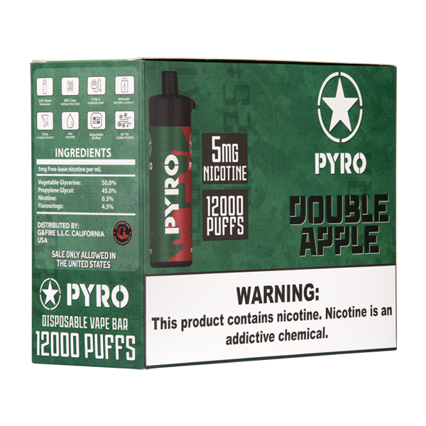 BUY 1 GET 1 FREE Double Apple PYRO 12000 | Vape Amazon India