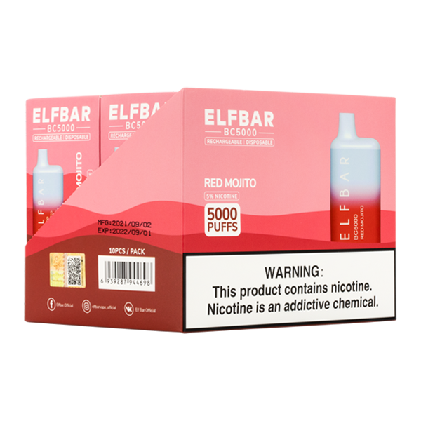 BUY 1 GET 1 FREE Red Mojito Elf Bar 5000 | Vape Amazon India