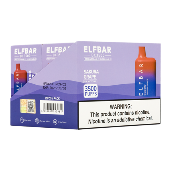 BUY 1 GET 1 FREE Sakura Grape Elf Bar 3500 | Vape Amazon India