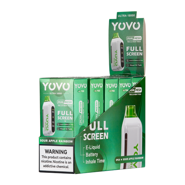 BUY 1 GET 1 FREE Sour Apple Rainbow YOVO Ultra 18000 | Vape Amazon India