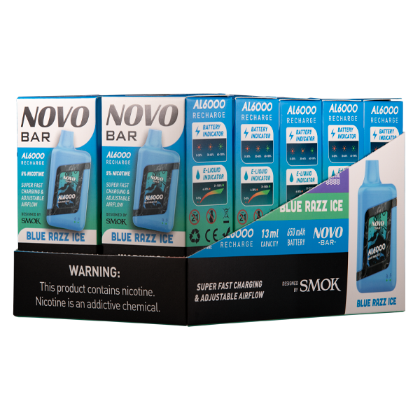 BUY 1 GET 1 FREE Blue Razz Ice Novo Bar AL6000 | Vape Amazon India