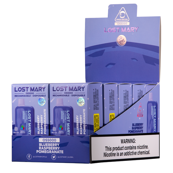 BUY 1 GET 1 FREE Blueberry Raspberry Pomegranate LOST MARY OS5000 | Vape Amazon India