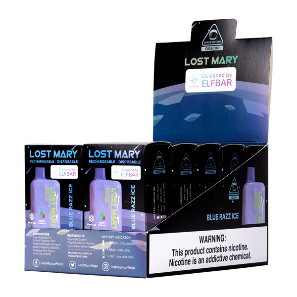 BUY 1 GET 1 FREE Blue Razz Ice Lost Mary OS5000 | Vape Amazon India