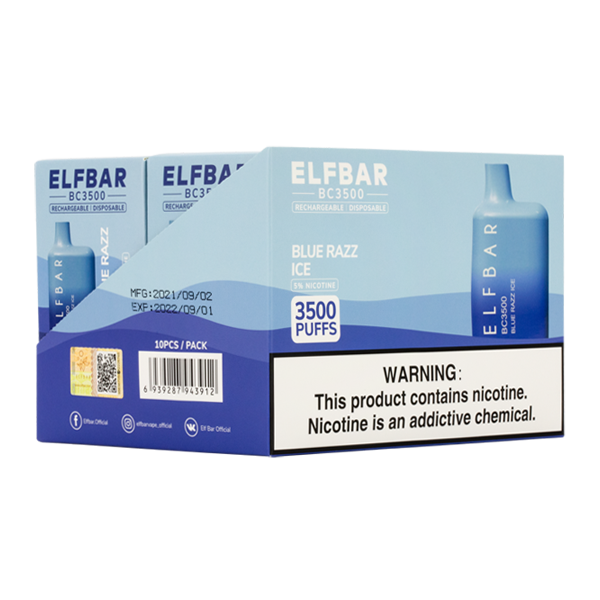 BUY 1 GET 1 FREE Blue Razz Ice Elf Bar 3500 | Vape Mumbai India