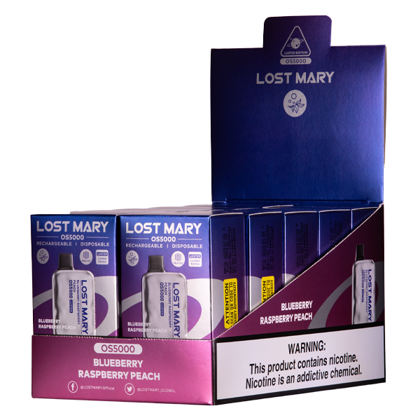 BUY 1 GET 1 FREE Blueberry Raspberry Peach Lost Mary OS5000 Luster | Vape Amazon India