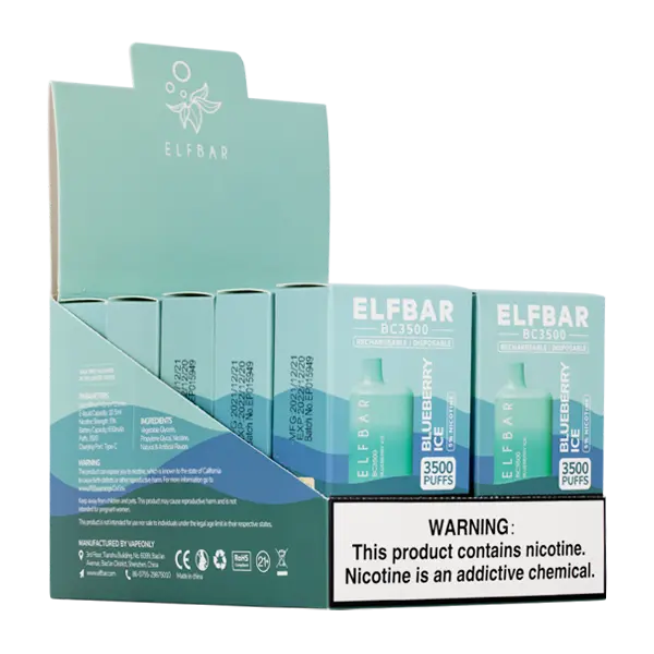 BUY 1 GET 1 FREE Blueberry Ice Elf Bar 3500 | Vape Mumbai India EBCREATE