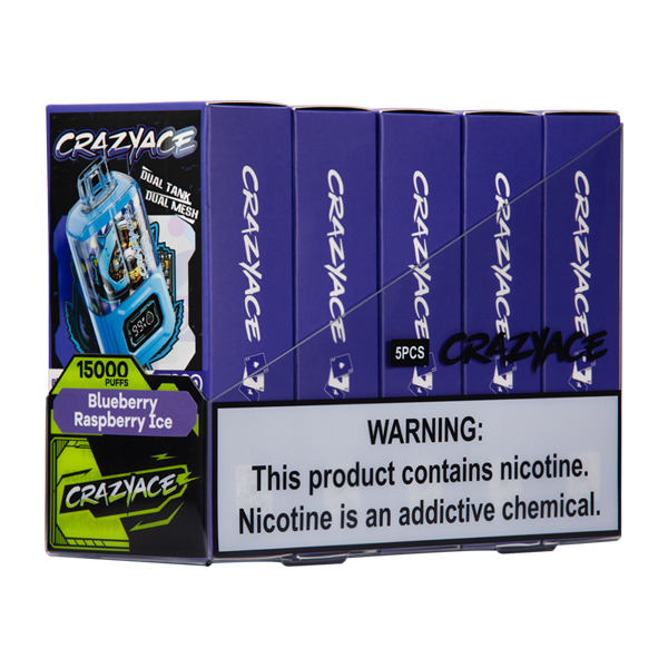 BUY 1 GET 1 FREE Blueberry Raspberry Ice Crazy Ace B15000 | Vape Amazon India