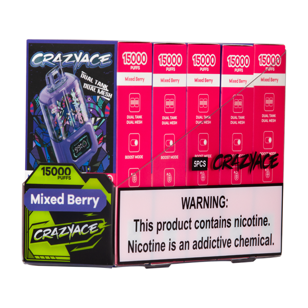 BUY 1 GET 1 FREE Mixed Berry Crazy Ace B15000 | Vape Amazon India