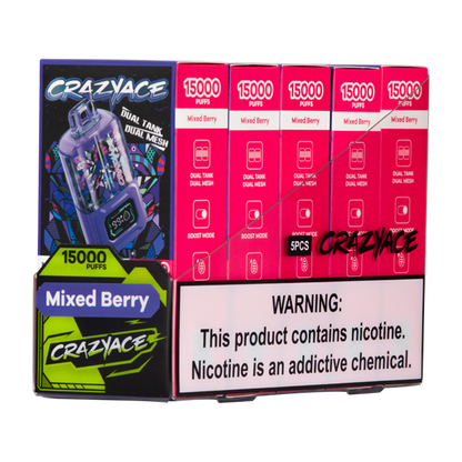BUY 1 GET 1 FREE Mixed Berry Crazy Ace B15000 | Vape Amazon India