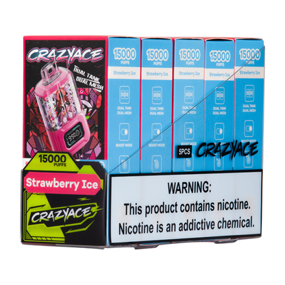 BUY 1 GET 1 FREE Strawberry Ice Crazy Ace B15000 | Vape Amazon India