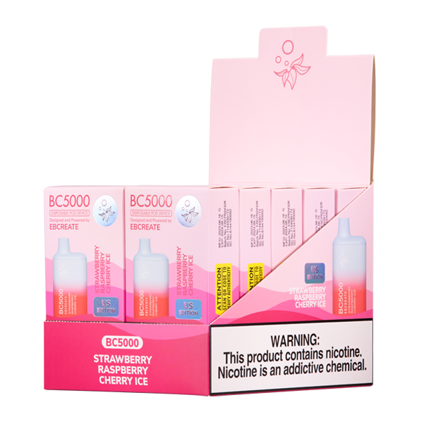BUY 1 GET 1 FREE Strawberry Raspberry Cherry Ice BC5000 | Vape Amazon India