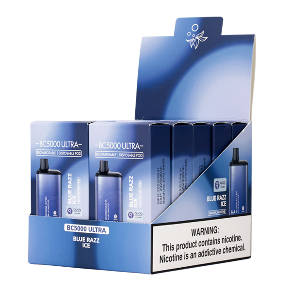 BUY 1 GET 1 FREE Blue Razz Ice BC5000 Ultra | Vape Mumbai India
