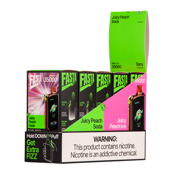 BUY 1 GET 1 FREE Juicy Peach Ice / Juicy Peach Soda FASTA Burrst 35000 | Vape Amazon India