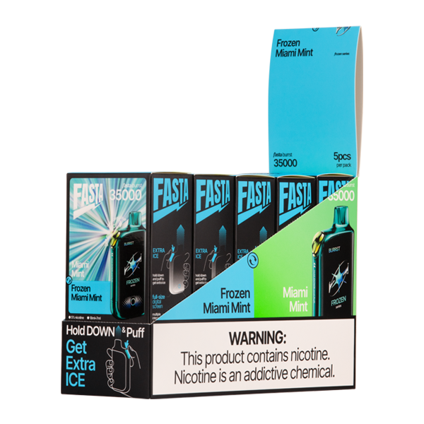 BUY 1 GET 1 FREE Miami Mint / Frozen Miami Mint FASTA Burrst 35000 | Vape Amazon India