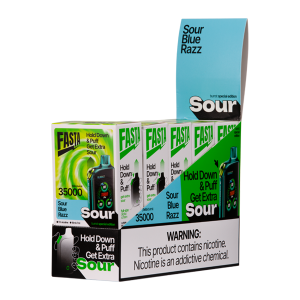 BUY 1 GET 1 FREE Sour Blue Razz FASTA Burrst 35000 (Sour Edition) | Vape Amazon India