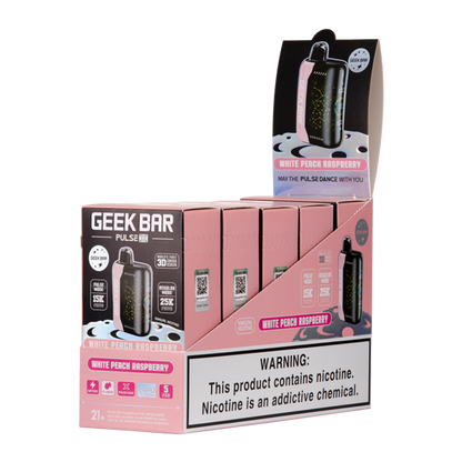 White Peach Raspberry Geek Bar Pulse X 25K