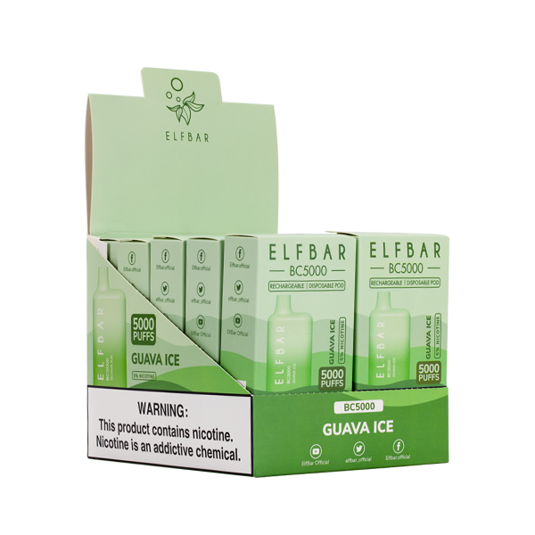 BUY 1 GET 1 FREE Guava Ice Elf Bar 5000 | Vape Amazon India
