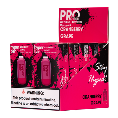 BUY 1 GET 1 FREE Cranberry Grape Hyper Bar Pro 6000 | Vape Amazon India