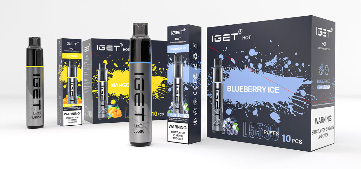 IGET HOT 5500 Puffs | 50mg Nic Disposable | Slim and Sleek Pen Style Design