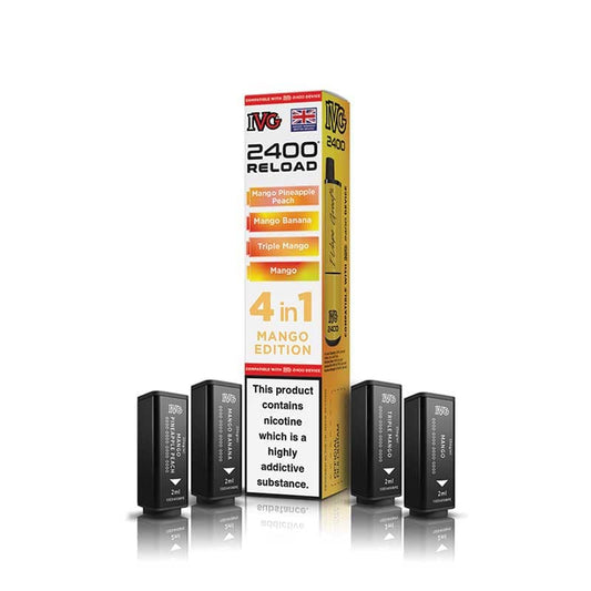 IVG 2400 Reload Mango Edition Prefilled Vape Pods - 20mg - 4PK