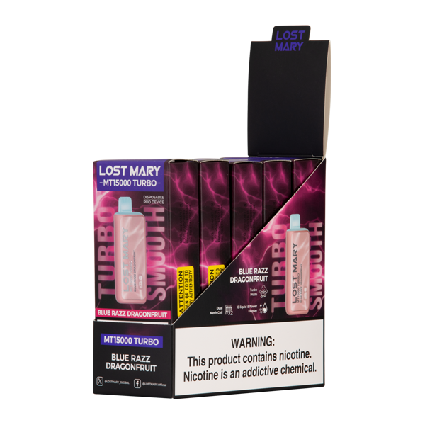 BUY 1 GET 1 FREE Blue Razz Dragonfruit Lost Mary MT15000 Turbo | Vape Amazon India