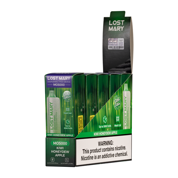 BUY 1 GET 1 FREE Kiwi Honeydew Apple Lost Mary MO5000 (Glitter Edition) | Vape Amazon India