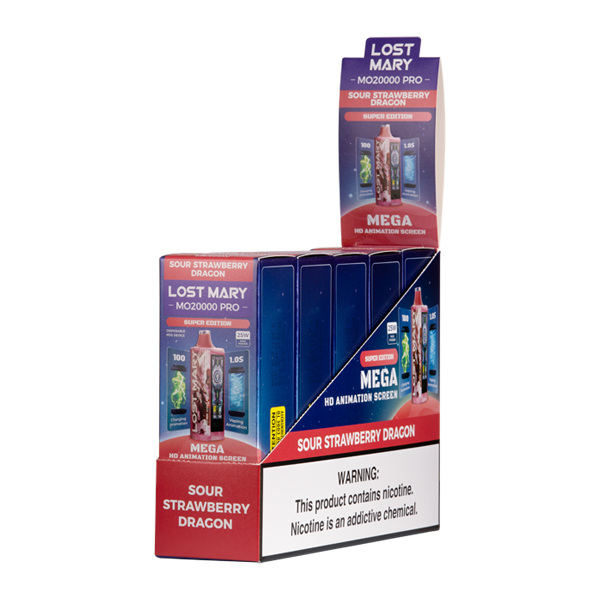 BUY 1 GET 1 FREE Sour Strawberry Dragon Lost Mary MO20000 PRO Super Edition | Vape Amazon India