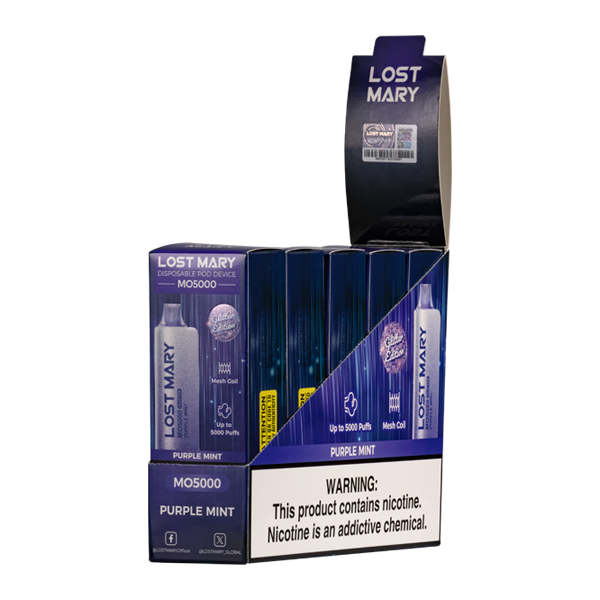 BUY 1 GET 1 FREE Purple Mint Lost Mary MO5000 (Glitter Edition) | Vape Amazon India