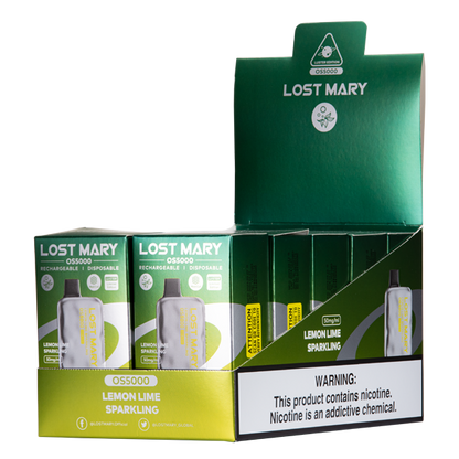BUY 1 GET 1 FREE Lemon Lime Sparkling Lost Mary OS5000 Luster | Vape Amazon India