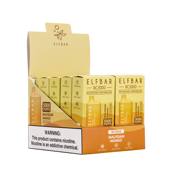 BUY 1 GET 1 FREE Malaysian Mango Elf Bar 5000 | Vape Amazon India