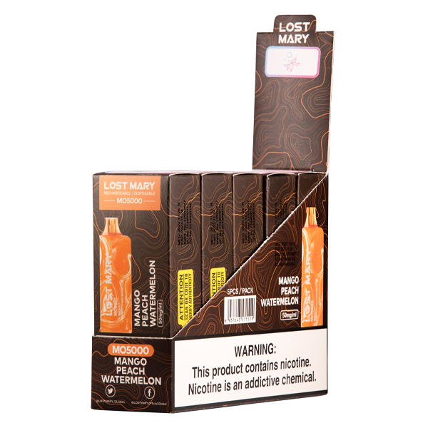 BUY 1 GET 1 FREE Mango Peach Watermelon Lost Mary MO5000 | Vape Amazon India