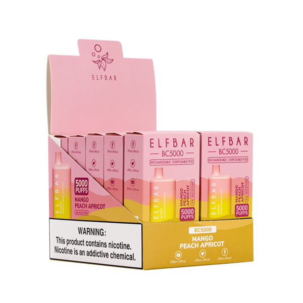 BUY 1 GET 1 FREE Mango Peach Apricot Elf Bar 5000 | Vape Amazon India
