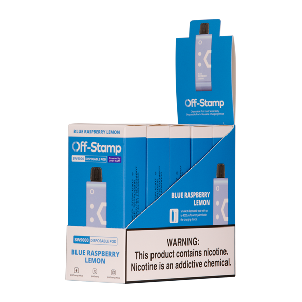BUY 1 GET 1 FREE Blue Raspberry Lemon OFF STAMP SW9000 Disposable | Vape Mumbai India