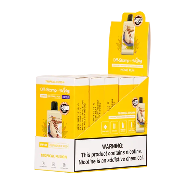 BUY 1 GET 1 FREE Tropical Fusion Off Stamp X Pod King SW16000 Disposable | Vape Mumbai India Off Stamp